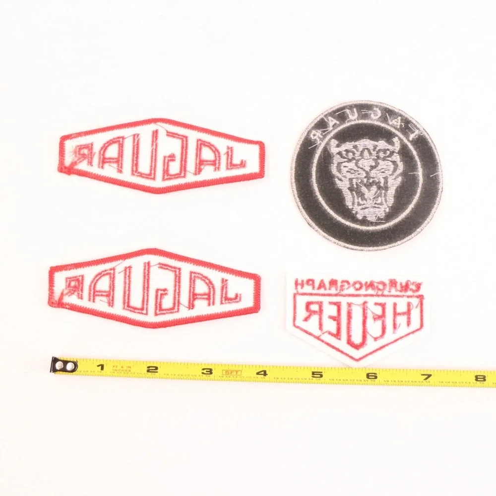 Set of 4-Jaguar & TAG Heuer Chronograph Embroidery Patch NEW Racing Iron-On Sew